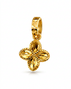 916 Gold Pendant Hollow Carved Petal