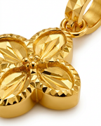 916 Gold Pendant Hollow Carved Petal