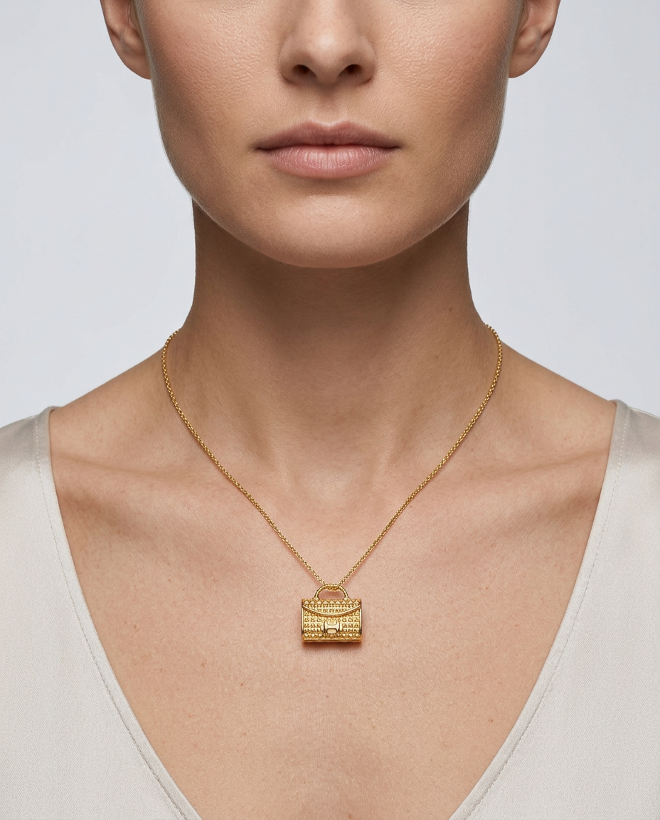 916 Gold Pendant Maison Bag Charm