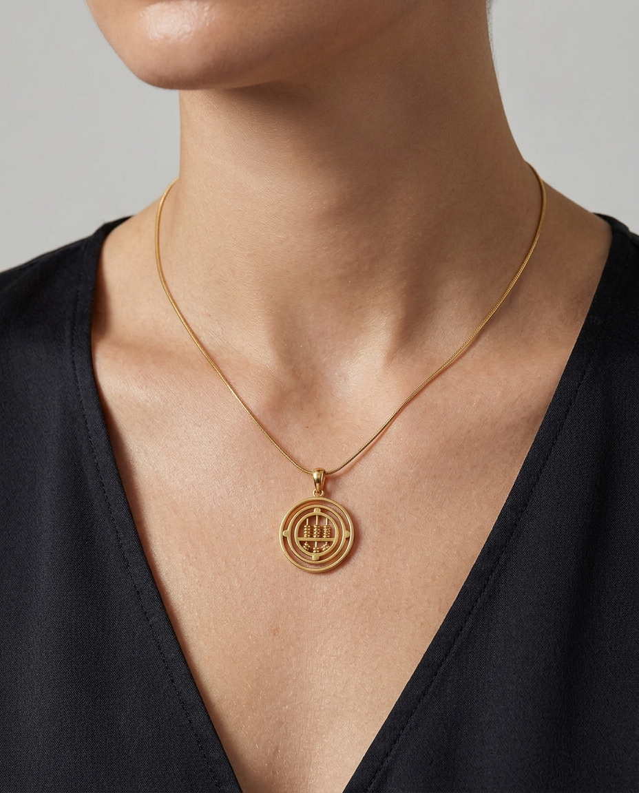 916 Gold Pendant Revolution Abacus
