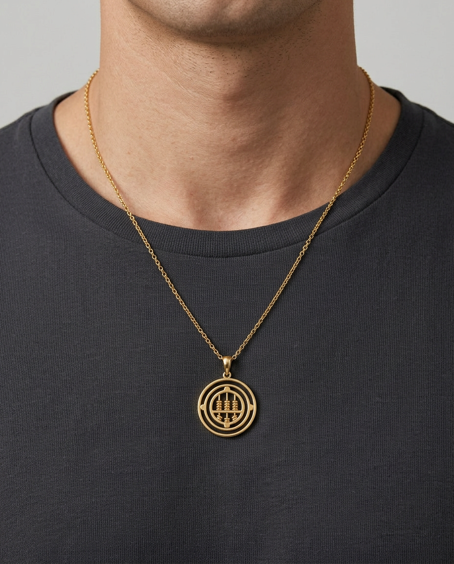 916 Gold Pendant Revolution Abacus