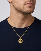 916 Gold Pendant Round Blessing