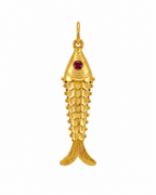 916 Gold Pendant Scarlet Koi