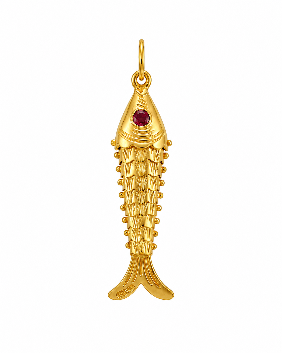 916 Gold Pendant Scarlet Koi
