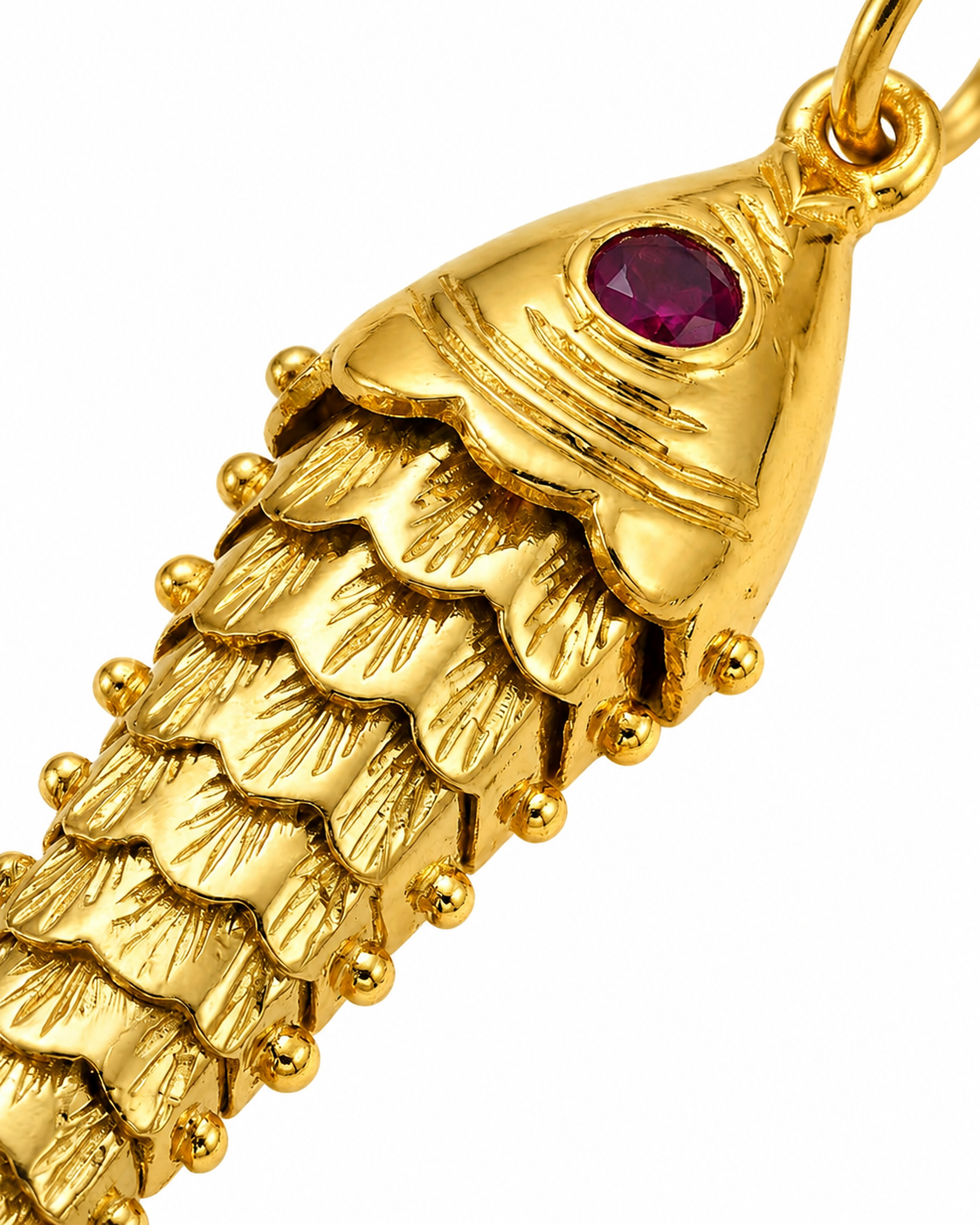 916 Gold Pendant Scarlet Koi