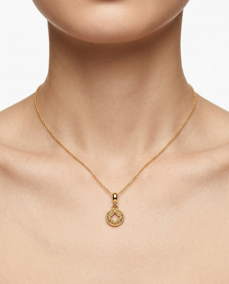 916 Gold Pendant Single Glacier Emperor Coin