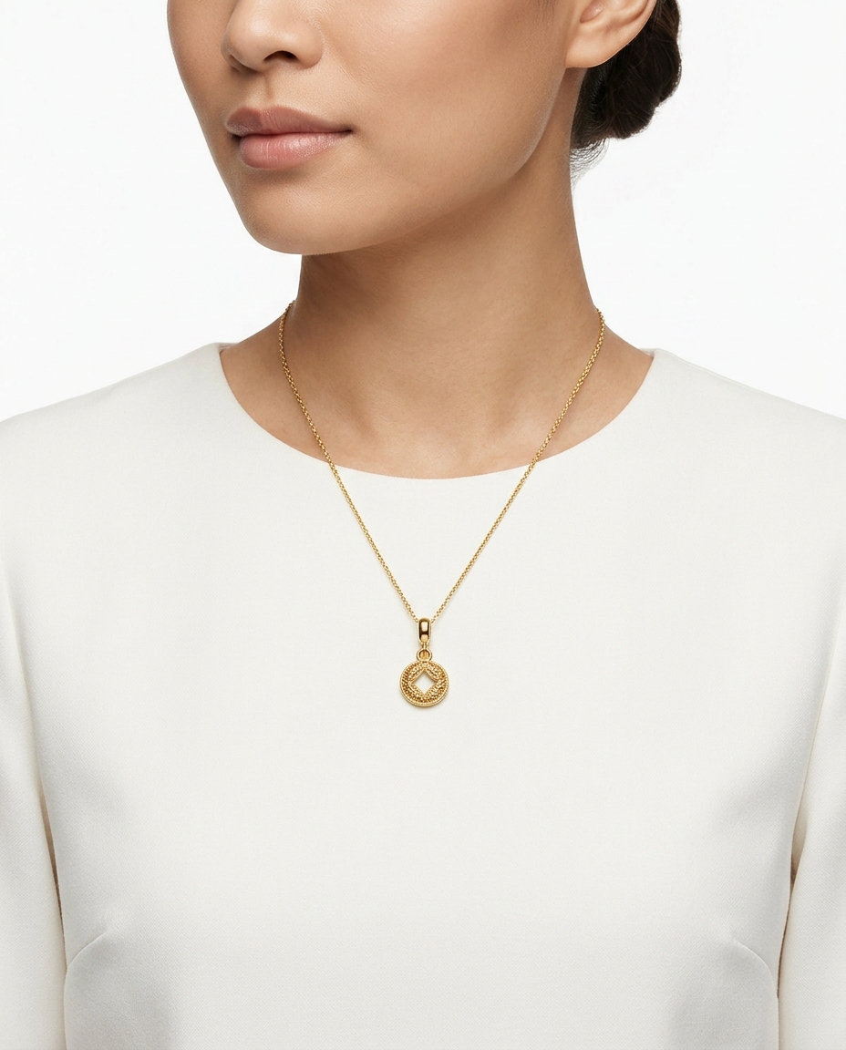 916 Gold Pendant Single Glacier Emperor Coin