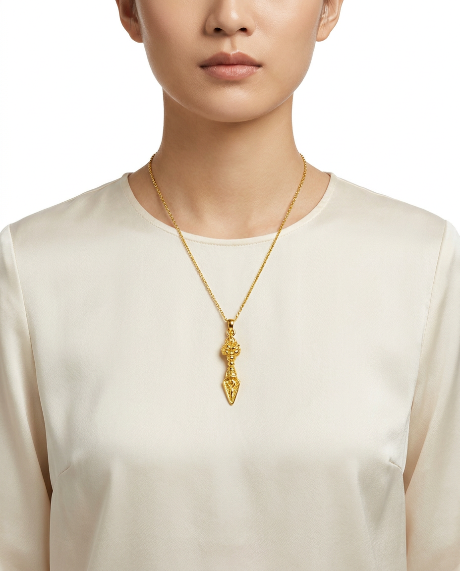 916 Gold Pendant Vajrakilaya Phurba B