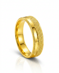 916 Gold Ring 2F Italy Sand Blast