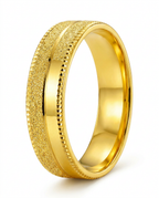 916 Gold Ring 2F Italy Sand Blast