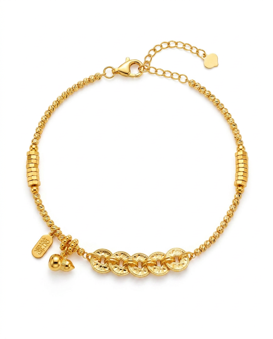 916 Gold Bracelet Prosper Beads Link