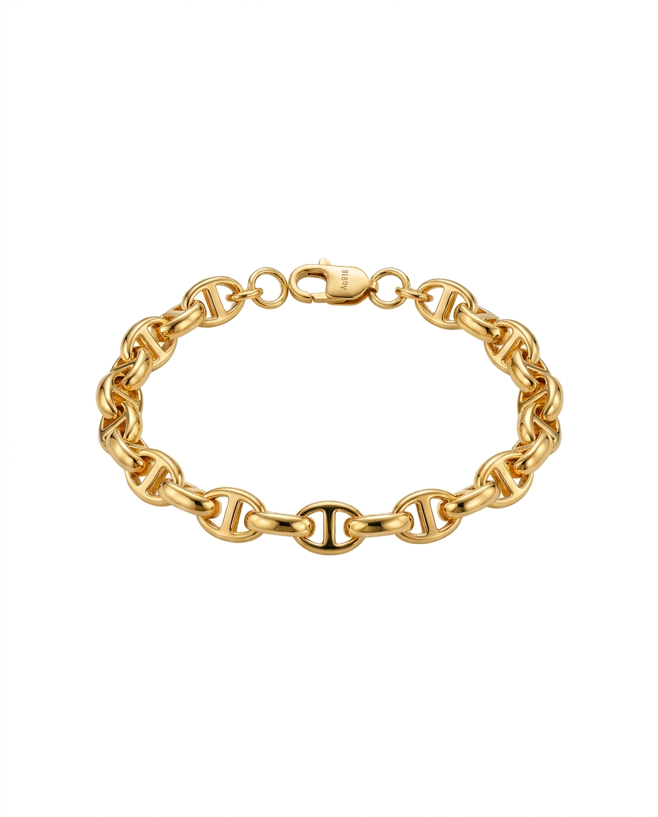 916 Gold Bracelet Italy CD Link
