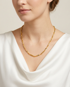 916 Gold Necklace Celeste Bar Link