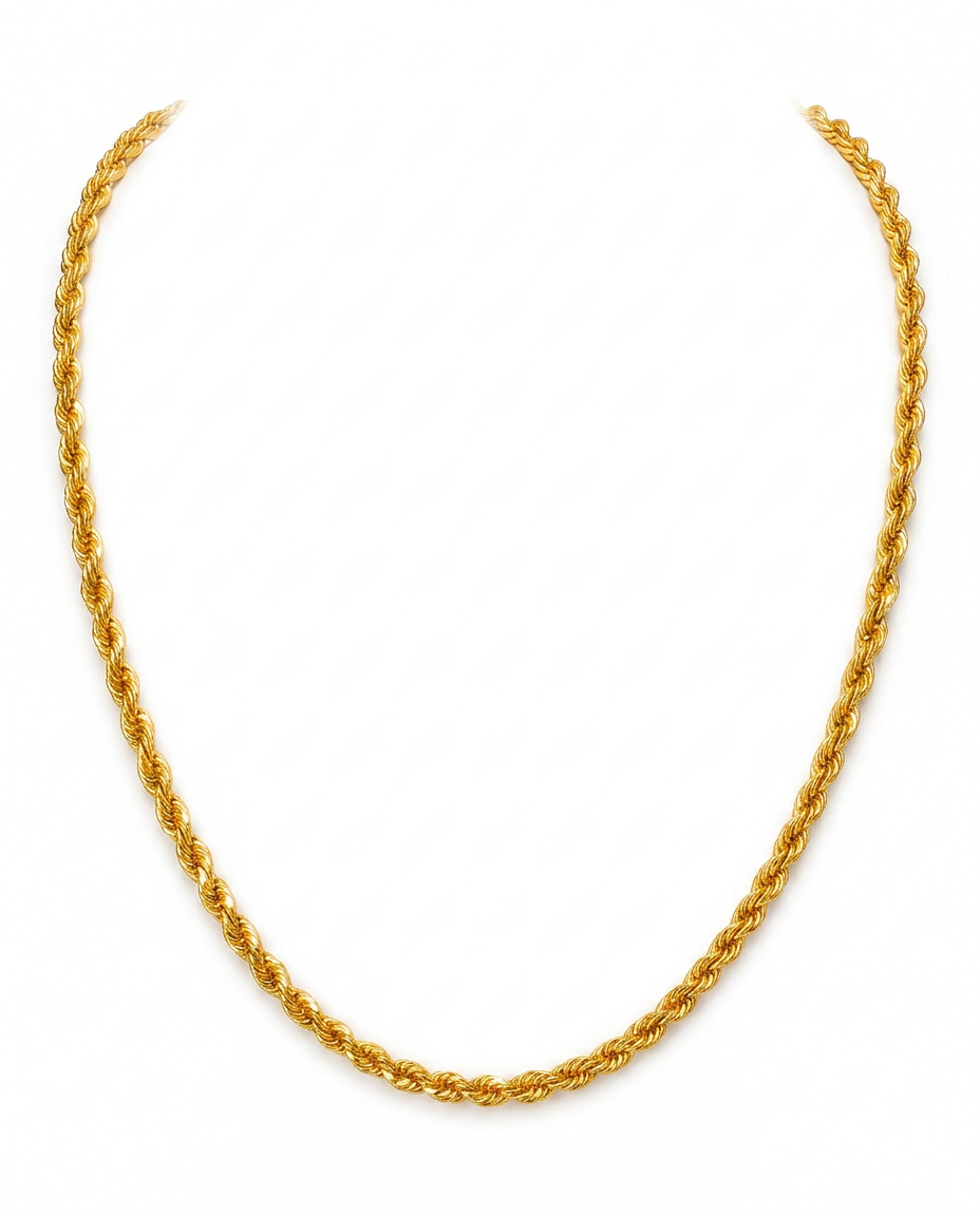 916 Gold Necklace Solid Rope
