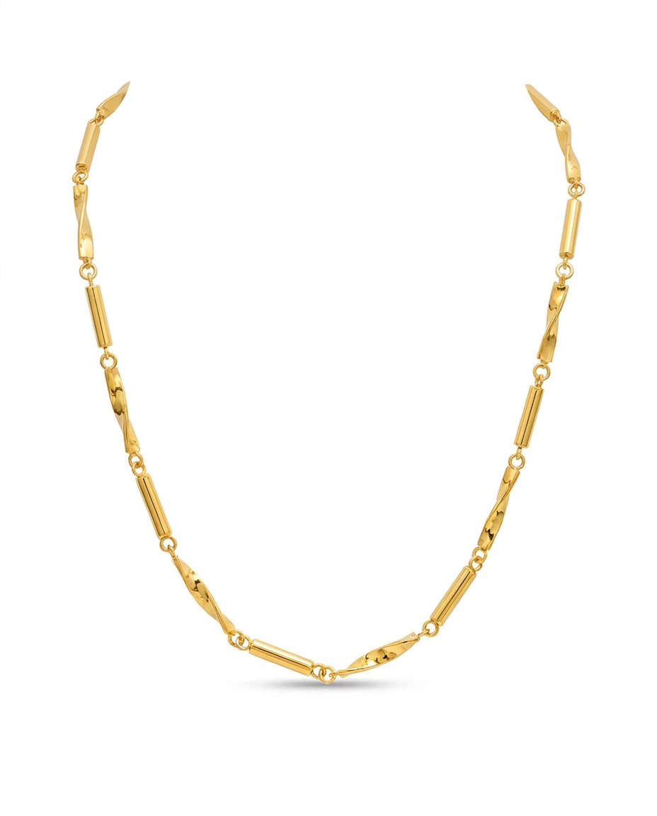 916 Gold Necklace Celeste Bar Link